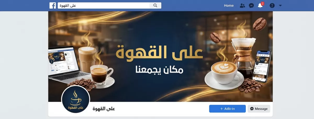 سأصمم لك غلاف سوشيال ميديا احترافي وجذاب يعكس هوية نشاطك