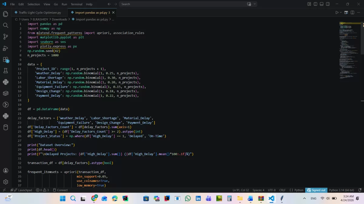 أقدم لك خدمة تحليل متقدمة لبيانات مشاريعك باستخدام لغة Python