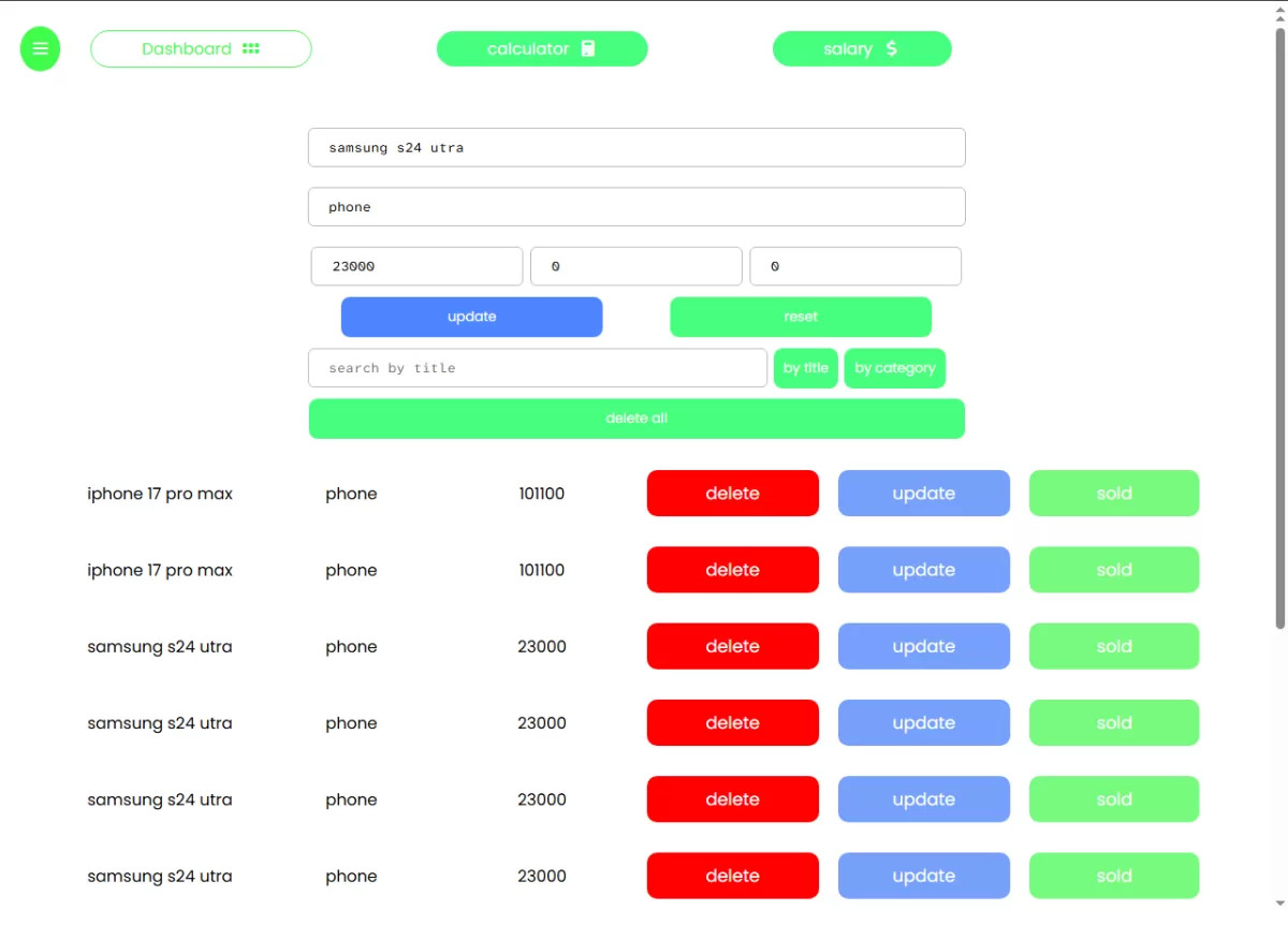 Product manager كامل مع نظام إدارة مبيعات 