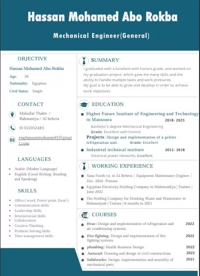كتابة وتصميم سيرة ذاتية (CV) احترافية باللغتين ومتوافقة مع أنظمة الفرز (ATS)