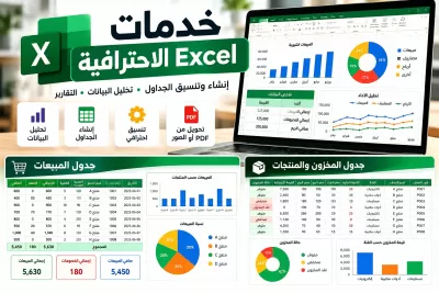انا سوف اقوم بإنشاء وتنسيق ملفات Excel وإدخال البيانات باحترافية
