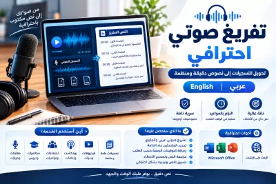 تفريغ وترجمة وتدقيق النصوص بالعربية والإنجليزية باحترافية
