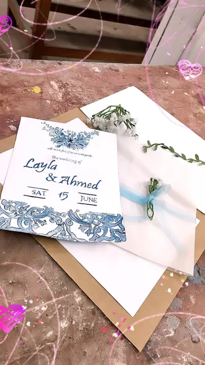 أقدم لك تصميم دعوة زفاف احترافية تعكس ذوقك الخاص وتضيف لمسة مميزة ليومك المهم