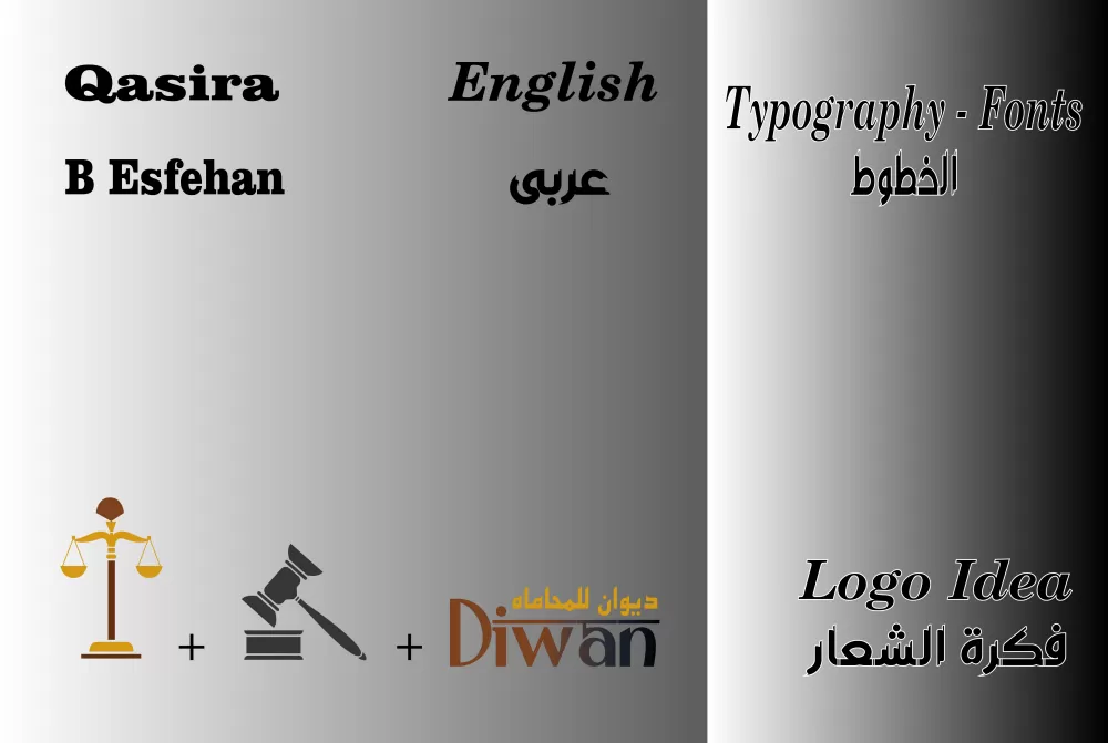 لوجو وكارت وورقة مراسلات مكتب محاماه
