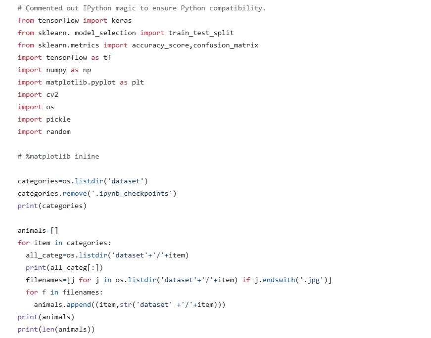 التعرف و التصنيف لصور الكلاب و القطط