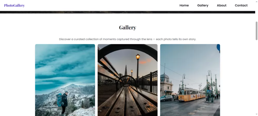 صفحة هبوط لمعرض صور – Photo Gallery Landing Page