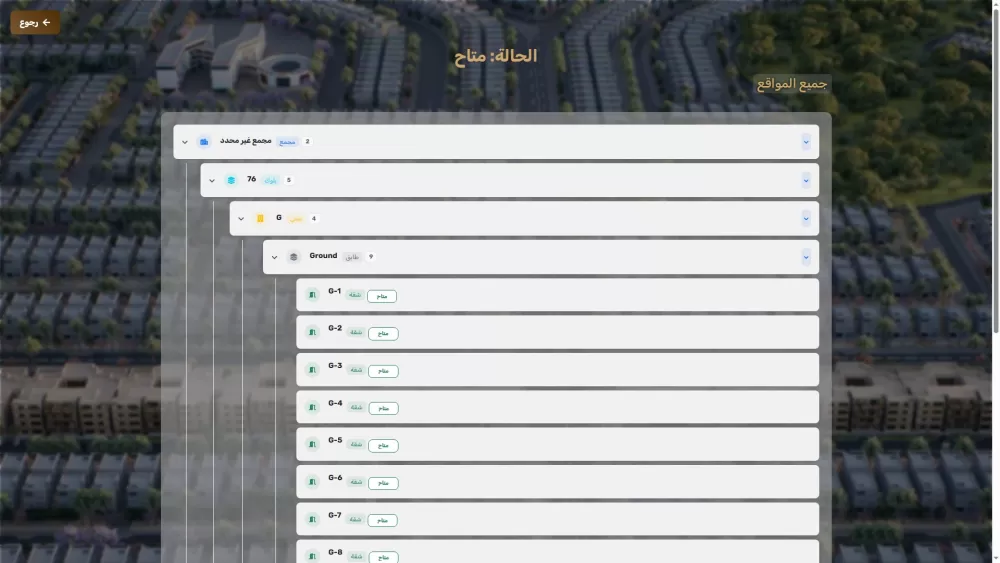 لوحة تحكم العقارات