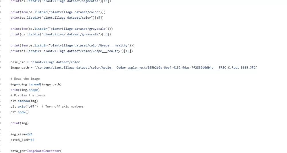 تصنيف أمراض النباتات بأستخدام الصور