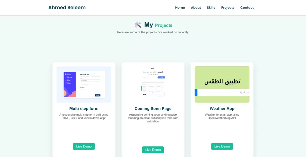 Personal Portfolio Website (HTML, CSS, JS)