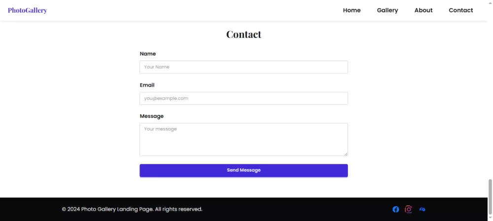 صفحة هبوط لمعرض صور – Photo Gallery Landing Page