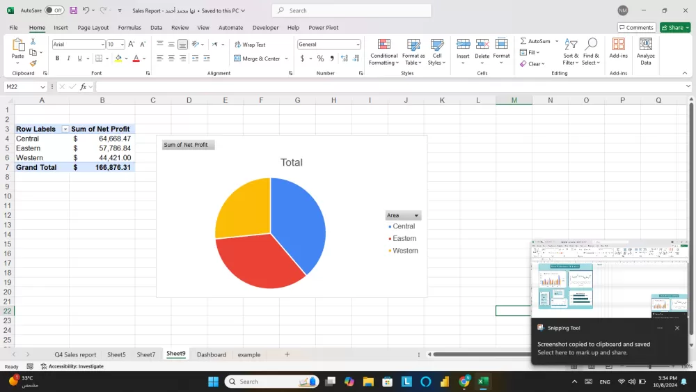 تحليل أداء المبيعات: تحسين استراتيجيات البيع وزيادة الأرباح ( Excel )