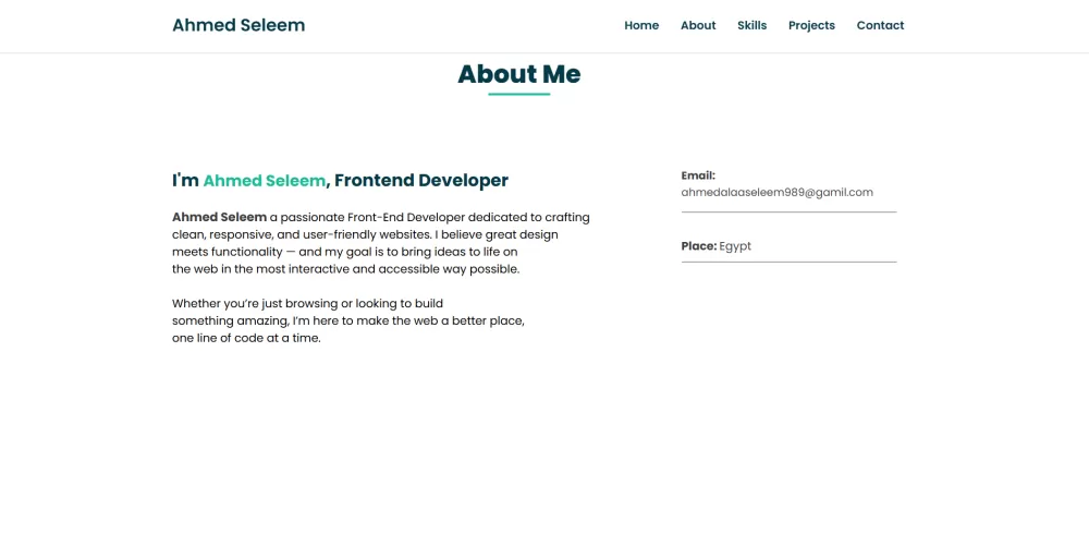 Personal Portfolio Website (HTML, CSS, JS)