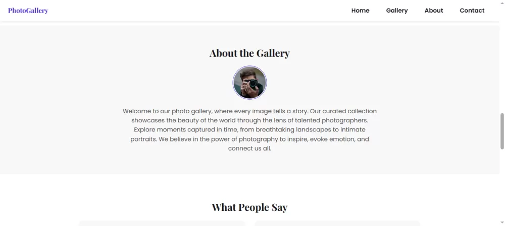 صفحة هبوط لمعرض صور – Photo Gallery Landing Page