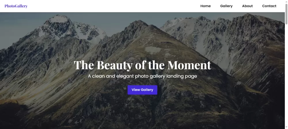 صفحة هبوط لمعرض صور – Photo Gallery Landing Page