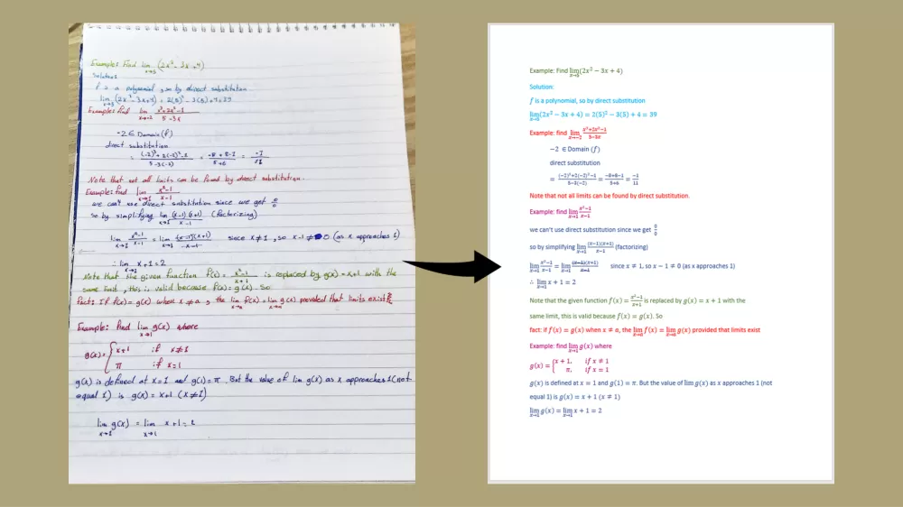 تفريغ صفحة مكتوبة بخط اليد باللغة الانجليزية إلى وورد